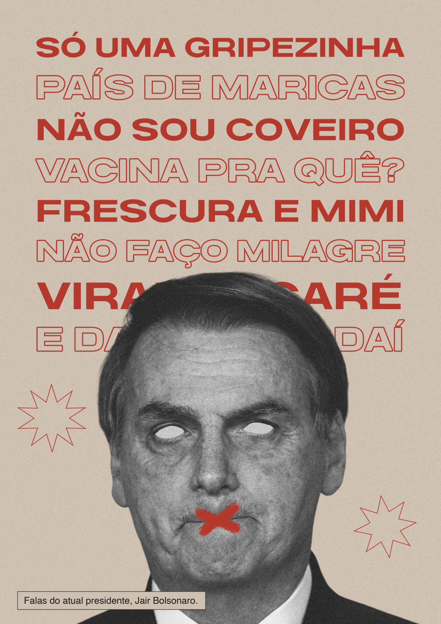 Criação de João Souza, do Brasil, para o Design contra Bolsonaro